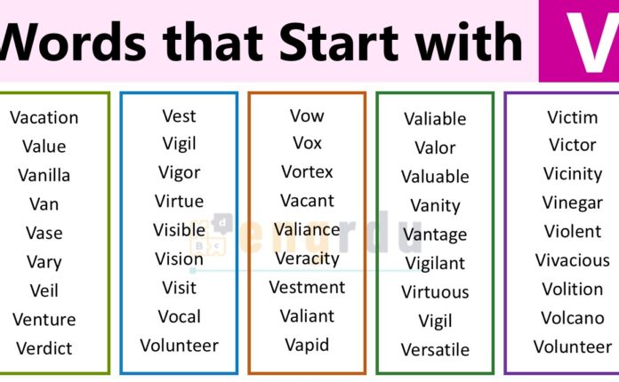 500+ Words that Start with V