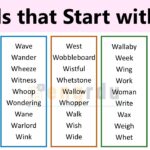 1000+ Words that Start with W