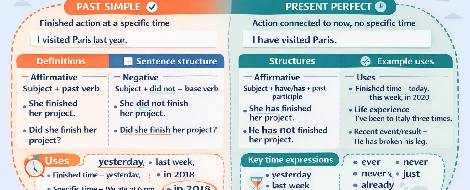 Present Perfect vs Past Simple with Examples