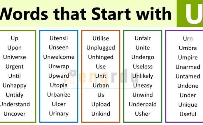 1000+ Words that Start with U