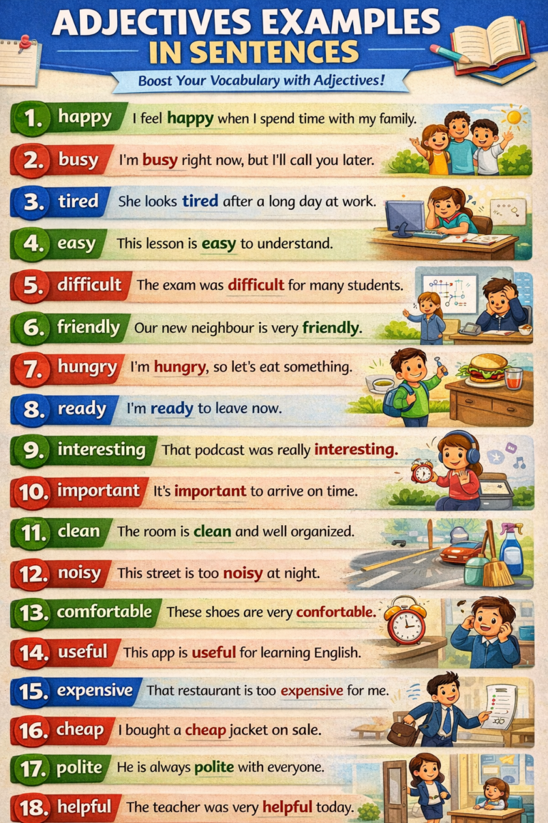 Adjective: Definition, Types, Uses, and Examples - Engrdu