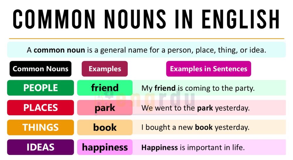 Common Nouns Definition and Examples