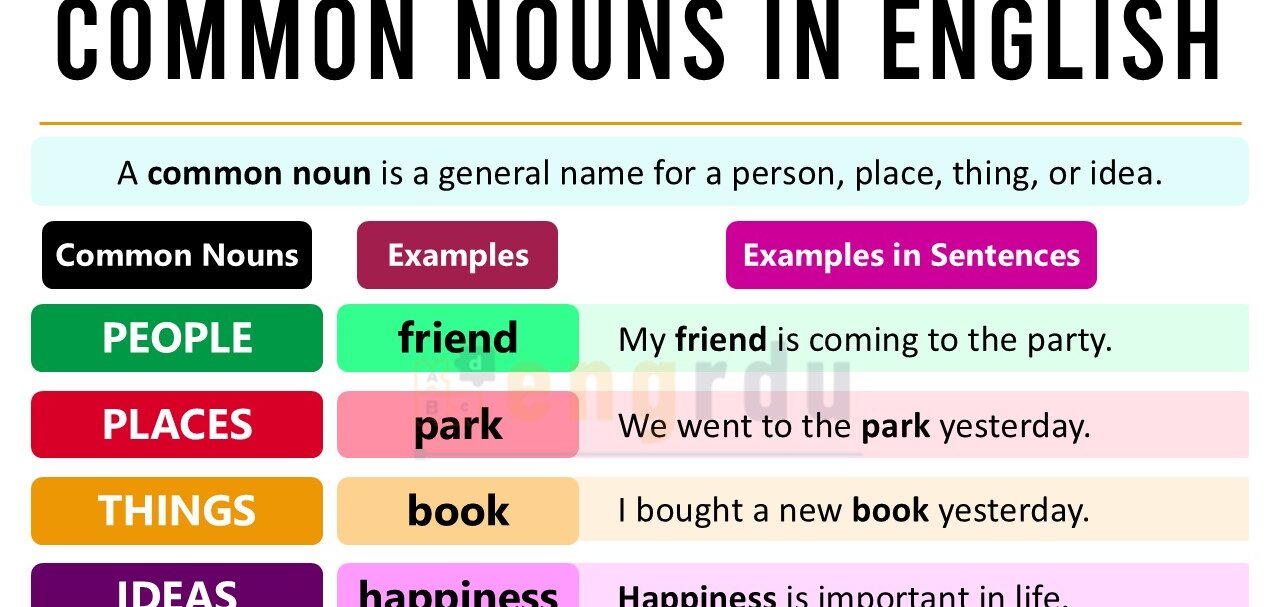 Common Nouns Definition and Examples