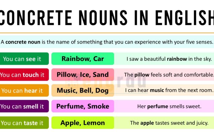 Concrete Nouns Definition and Examples