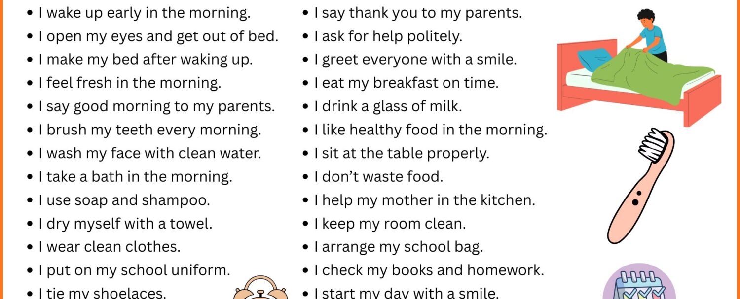 Morning Routine Sentences in English