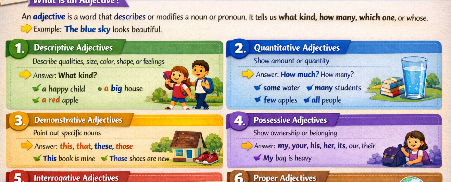 Types of Adjectives with Examples