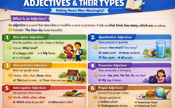 Types of Adjectives with Examples