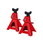 Jack stand used to support a lifted vehicle safely.