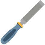File hand tool for smoothing rough wood and metal edges.