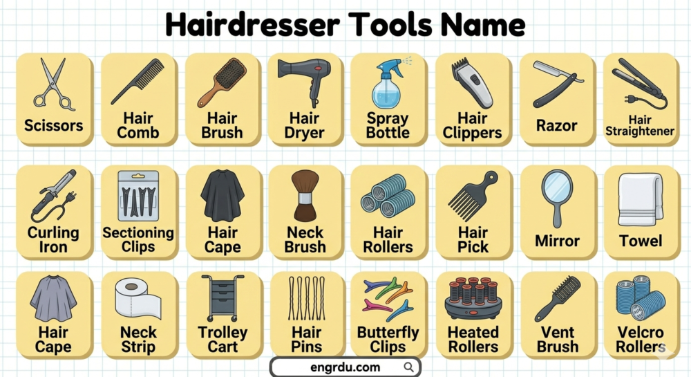 Hairdresser Tools Names in English