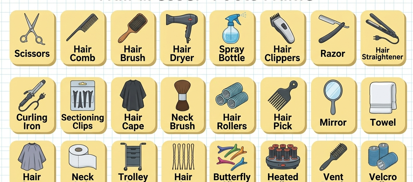 Hairdresser Tools Names in English