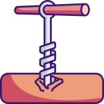Hand drill tool for drilling small holes manually into wooden materials.
