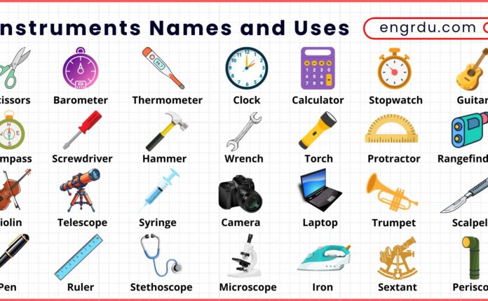 Instruments Names in English with Uses
