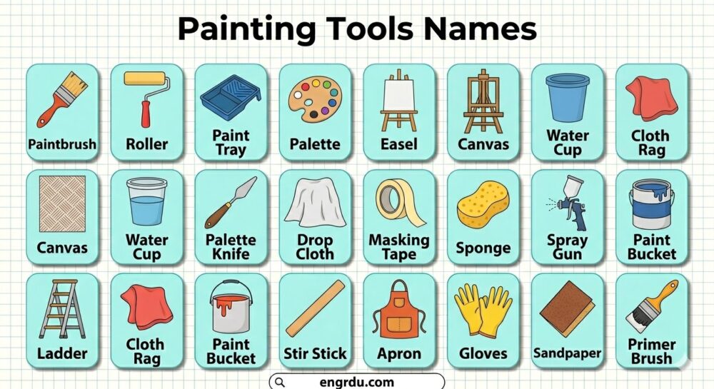 Painting Tools Names and Uses in English