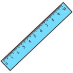 Sewing ruler used for measuring and marking fabric.