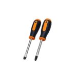 Hand screwdriver used for turning screws on vehicle parts.