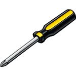 Screwdriver hand tool for tightening and removing screws during repair tasks.