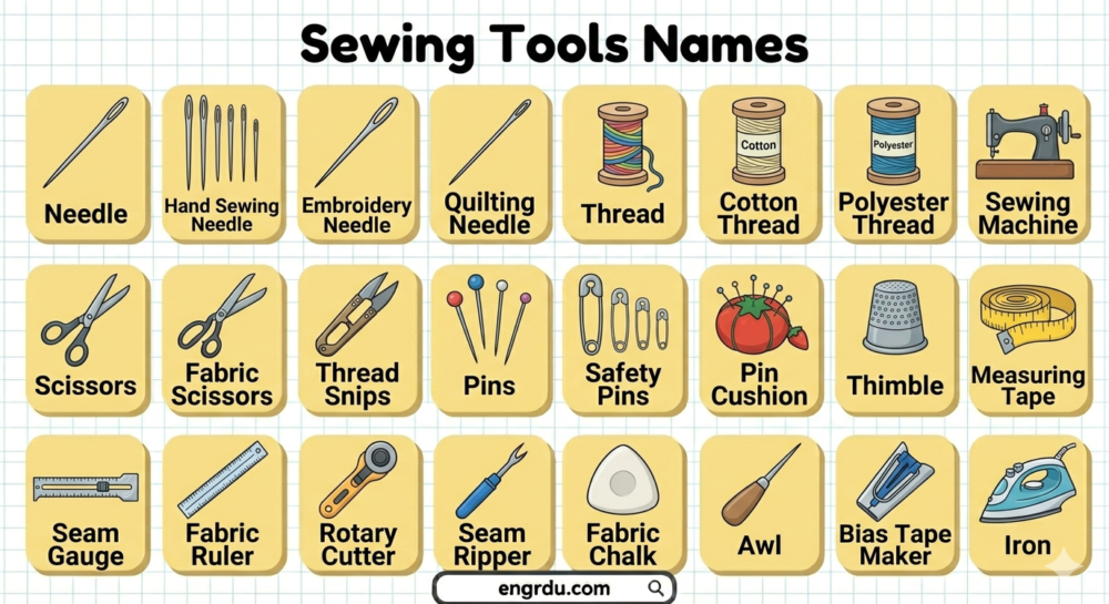 Sewing Tools Names List