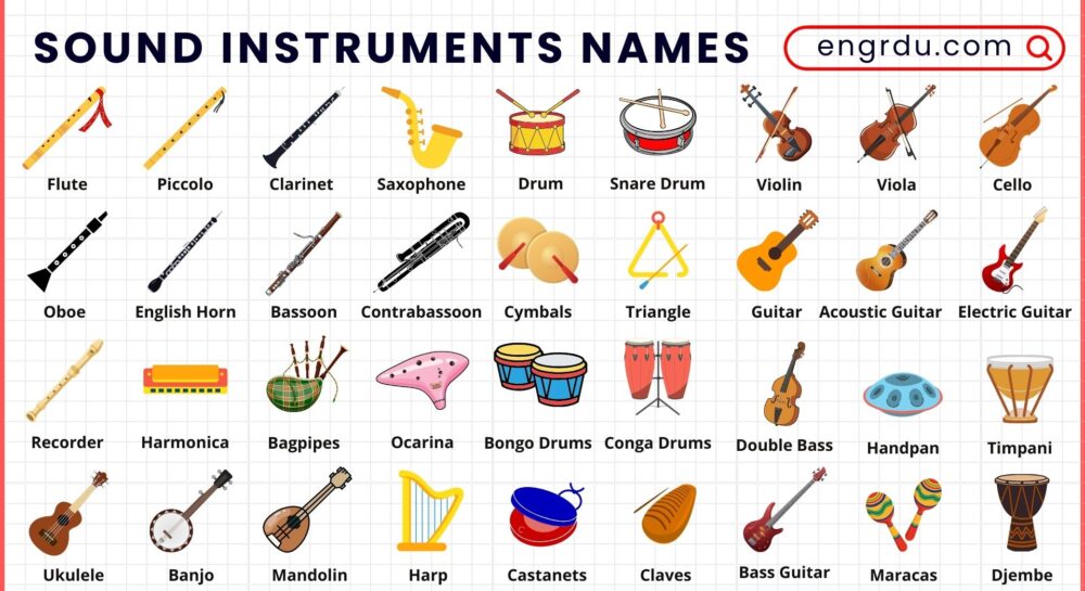 Sound Instruments Names with Pictures