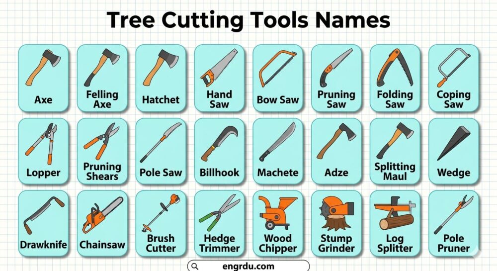 Tree Cutting Tools Names in English