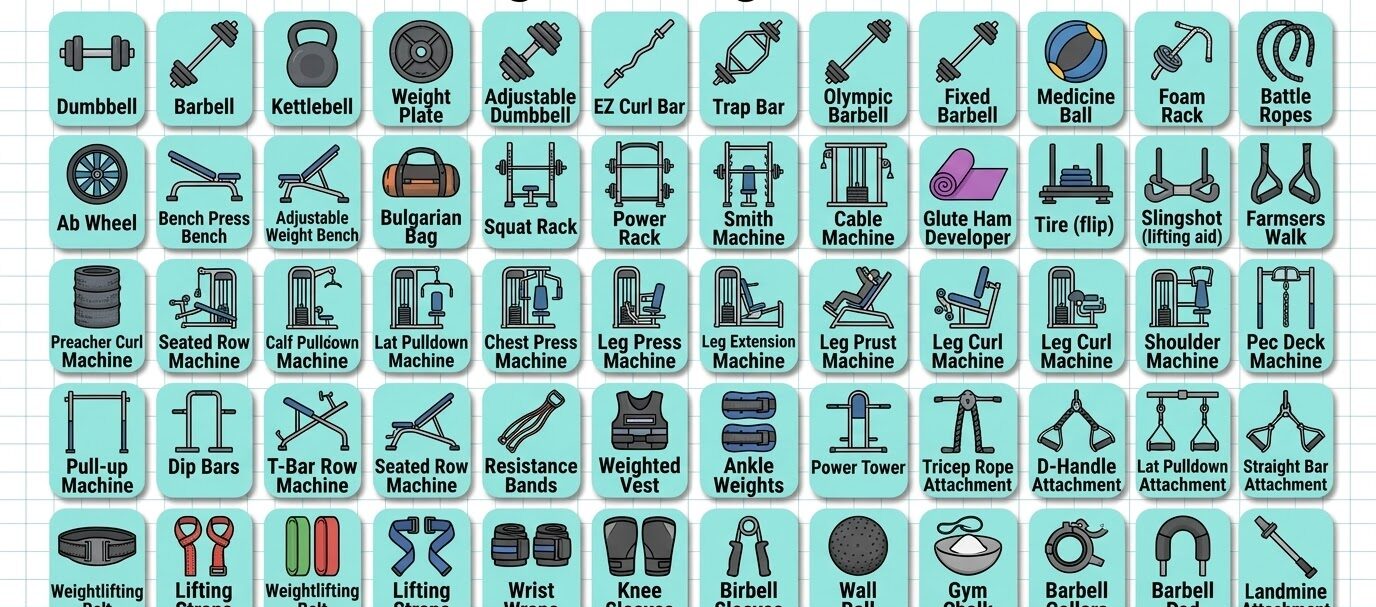 Weight Lifting Tools Name and Uses with Pictures