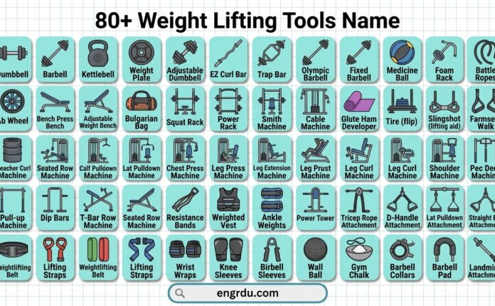 Weight Lifting Tools Name and Uses with Pictures