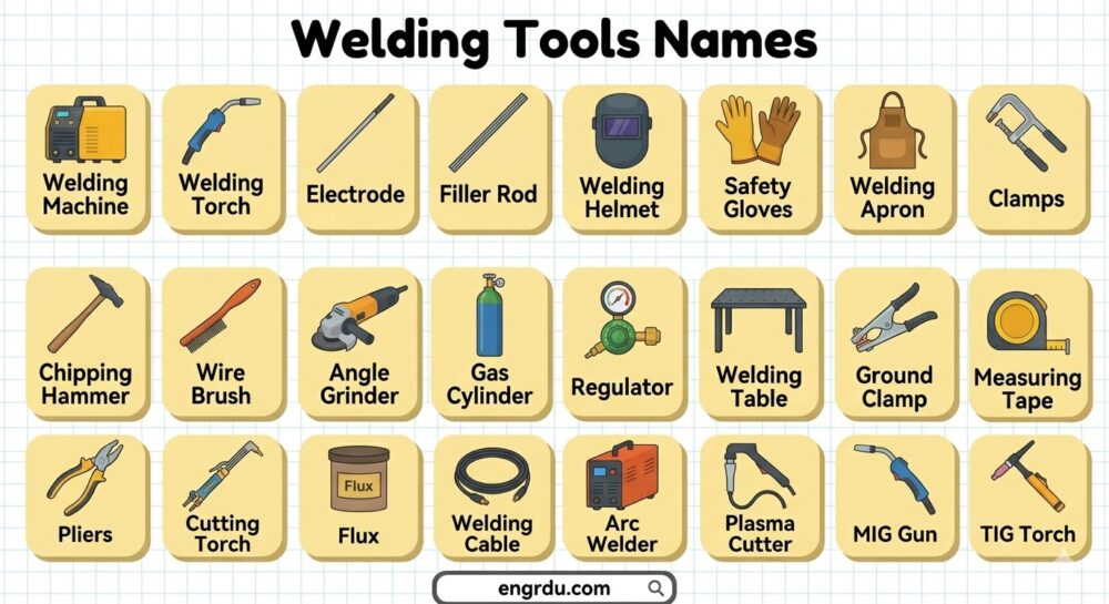 Welding Tools Names and Uses