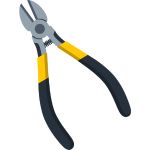 Wire cutter hand tool for cutting electrical wires and thin metal materials.