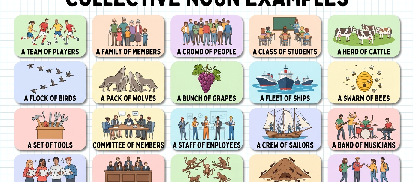 100 Collective Noun Examples