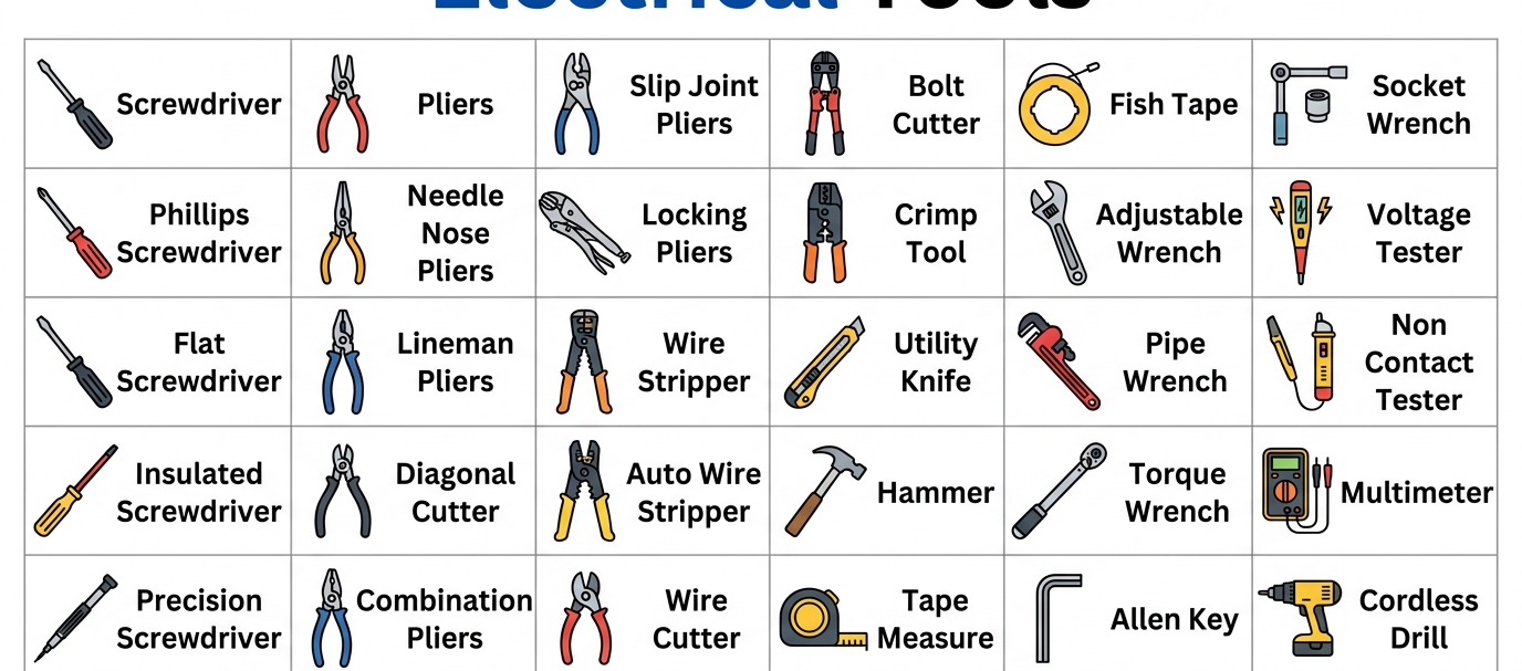 Electrical Tools Name and Uses