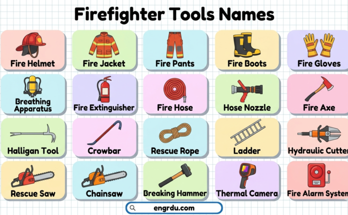 Firefighter Tools Names in English with Pictures