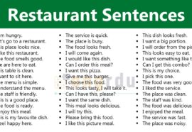 Restaurant Conversation Sentences English
