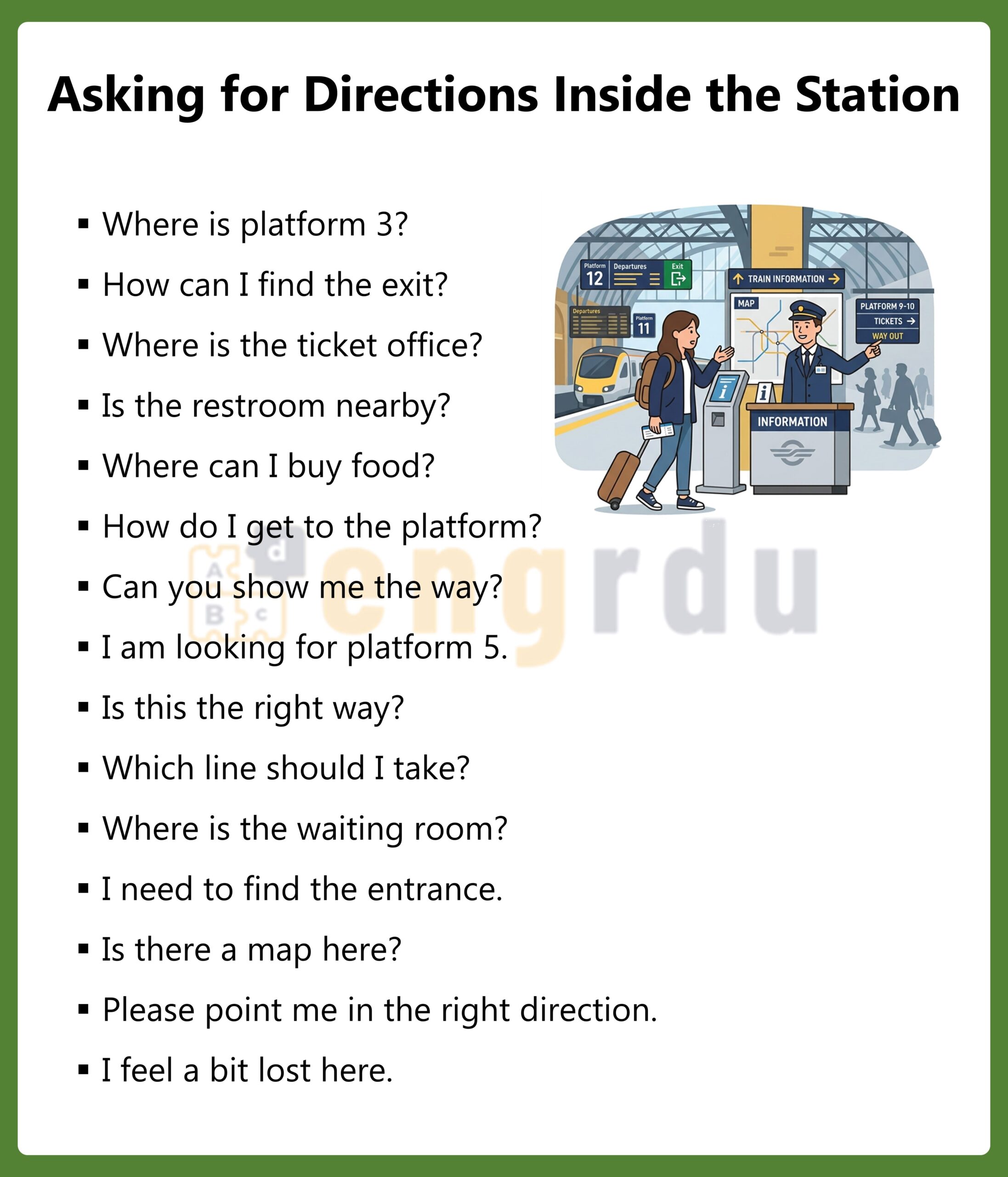 Asking for Directions Inside the Train Station