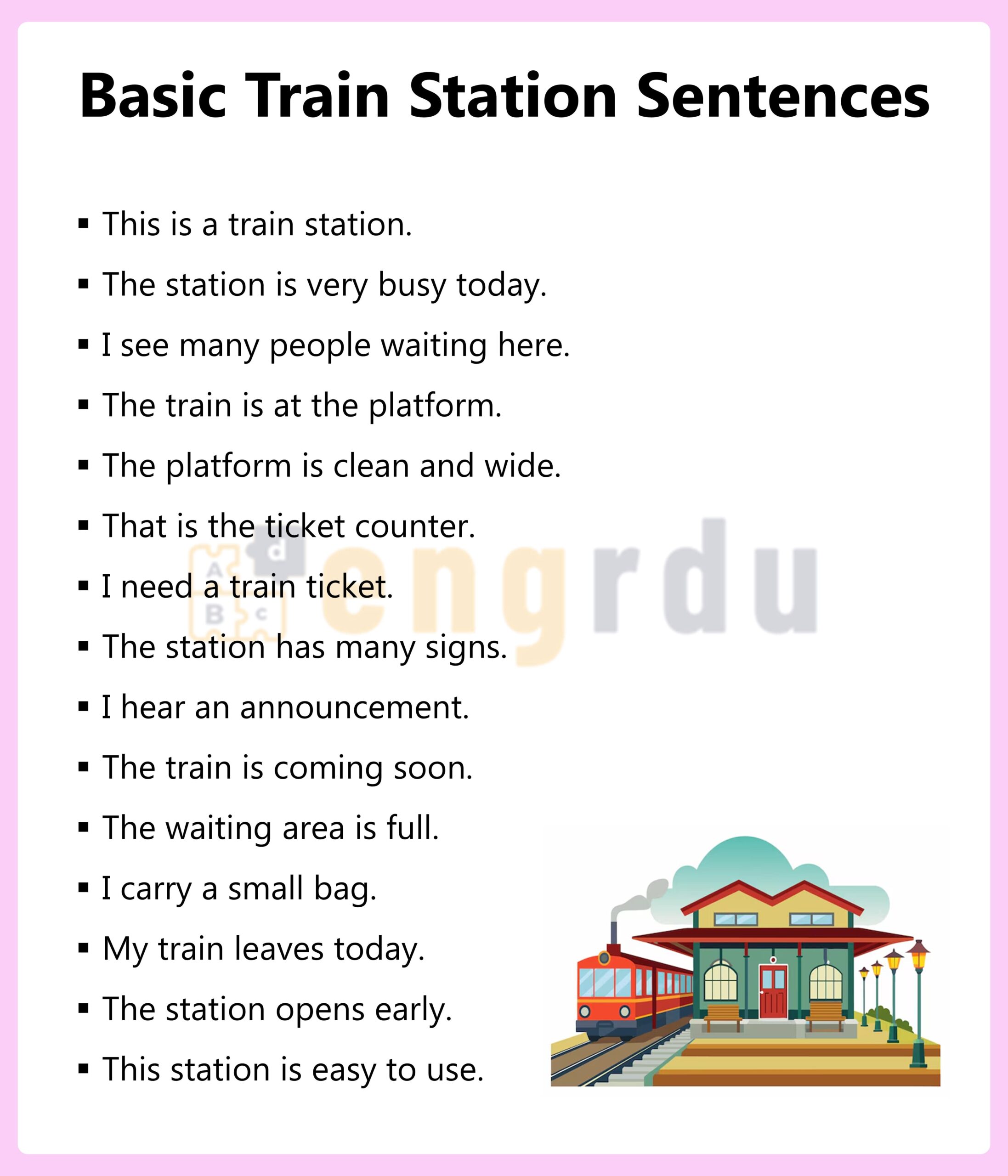Basic Train Station Sentences