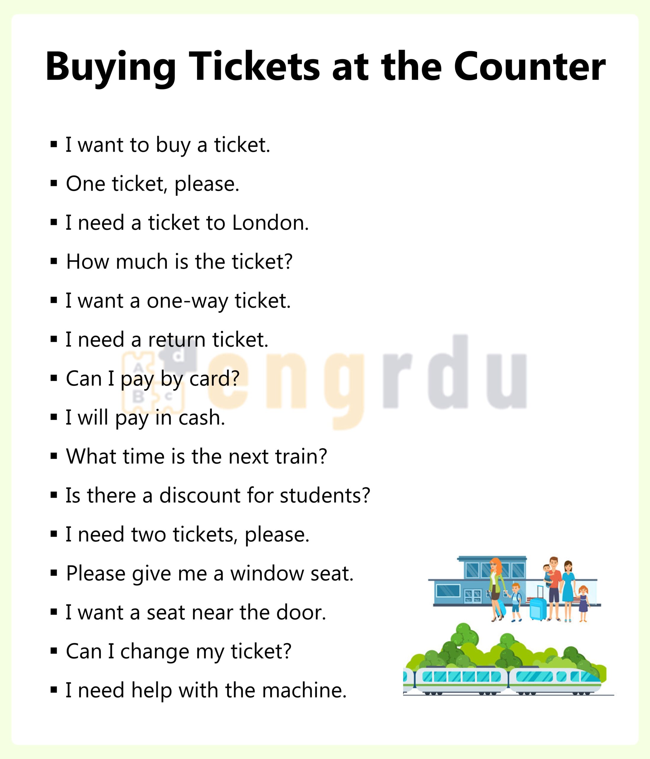 Buying Tickets at the Counter of Train Station
