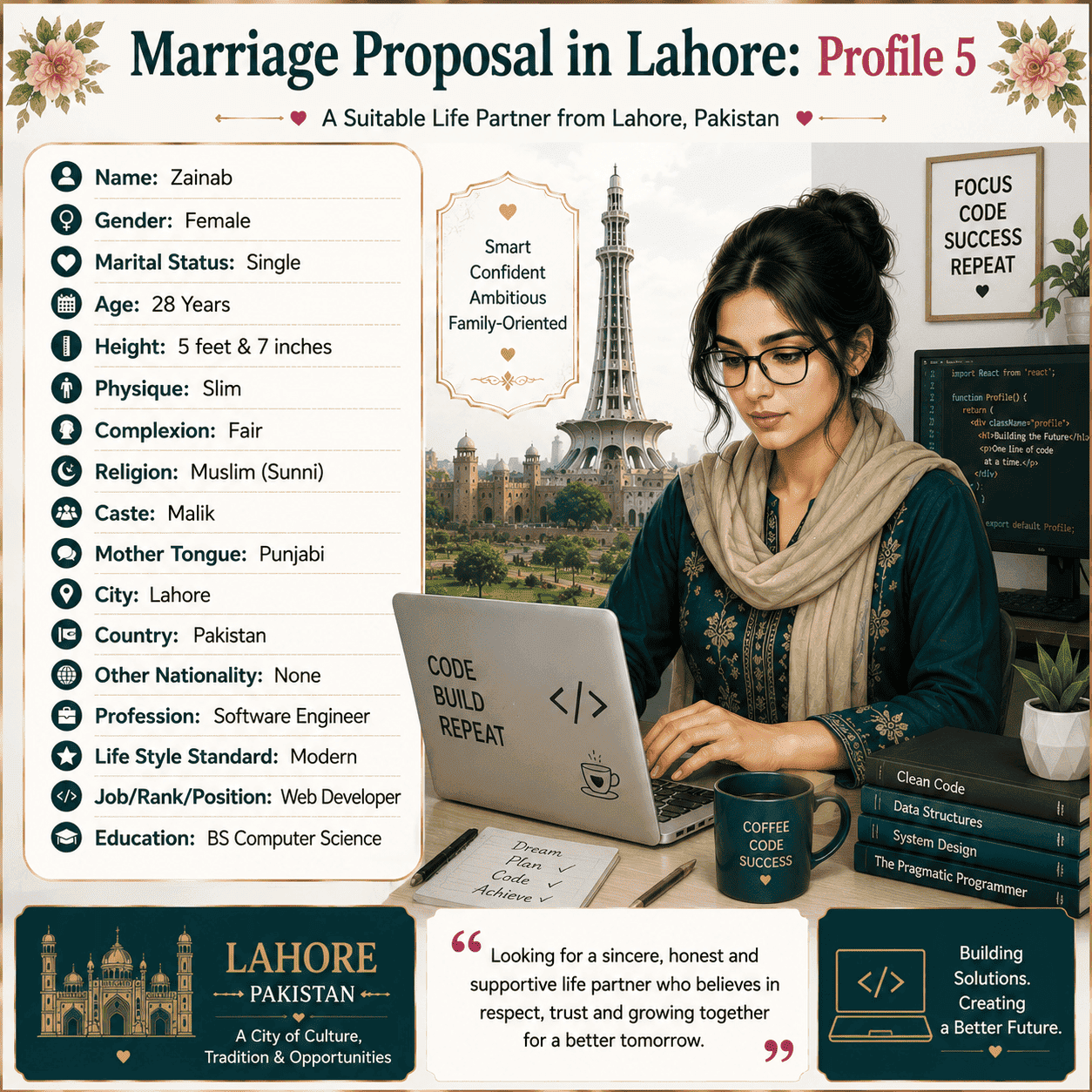 Marriage Proposal Profile of Zainab From Lahore