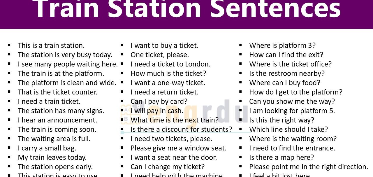 Train Station Sentences
