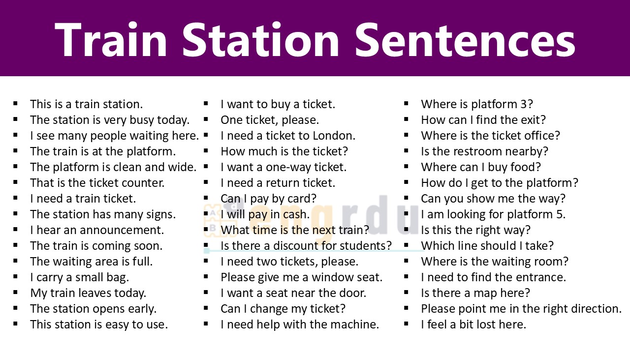 Train Station Sentences