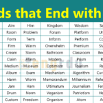All Words Ending in M