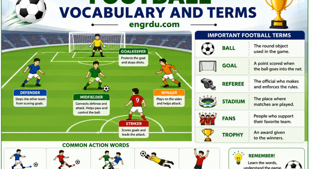 Football Vocabulary and Terms in English with PDF