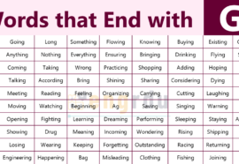 G Ending Words List