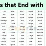 List of All Words that End with E