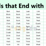 List of All Words that End with K with Meanings and Examples