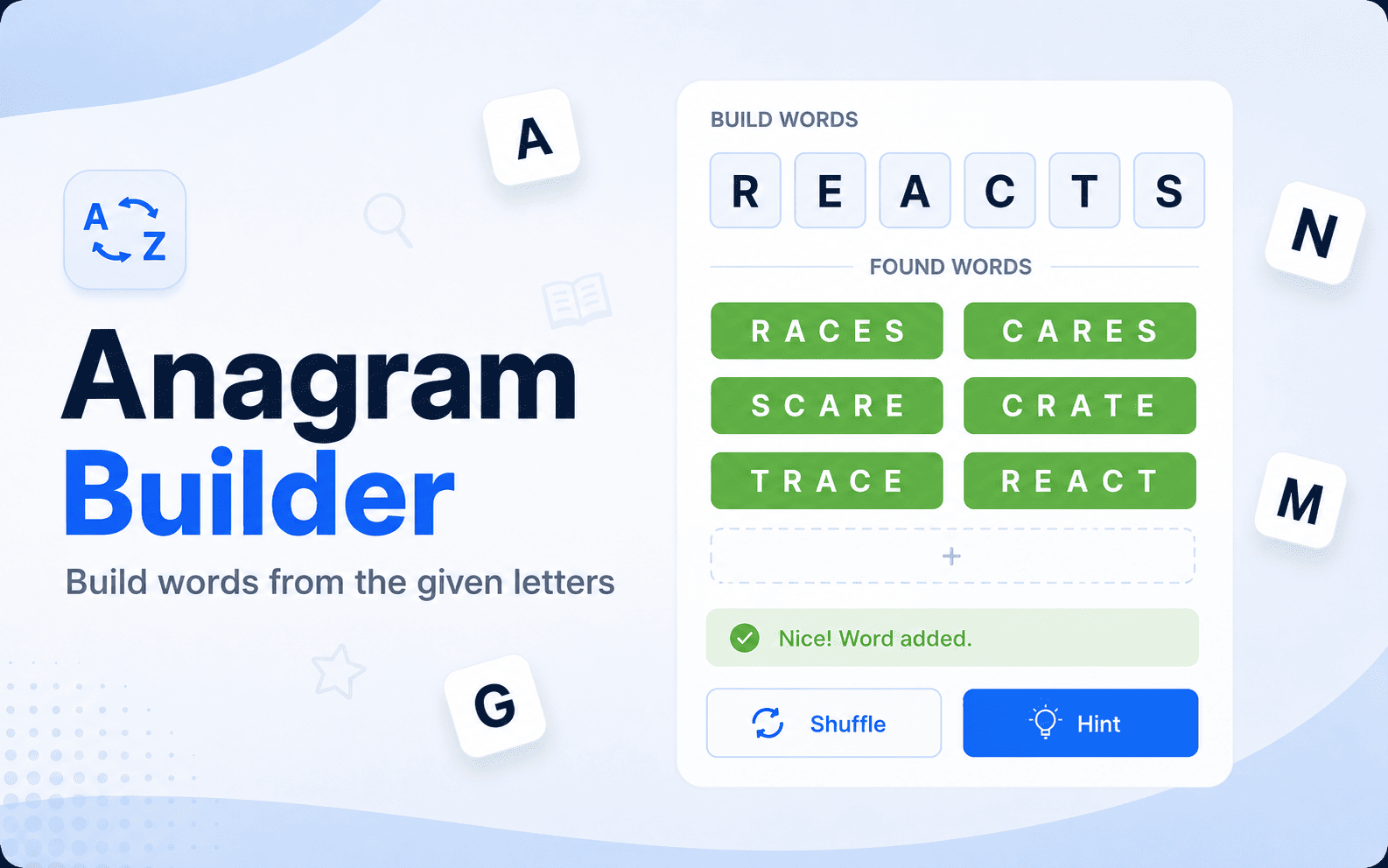 Anagram Builder Game