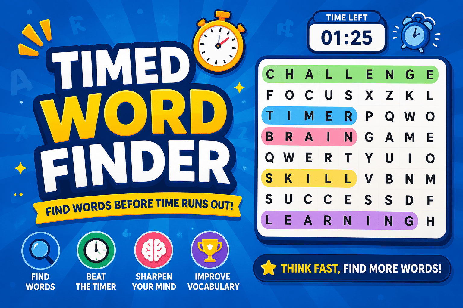 Timed Word Finder Game