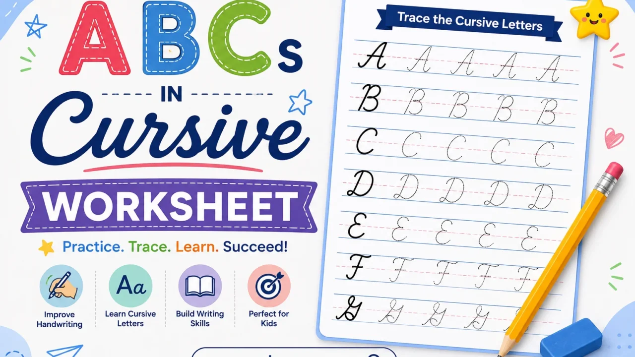 Cursive Worksheet Poster