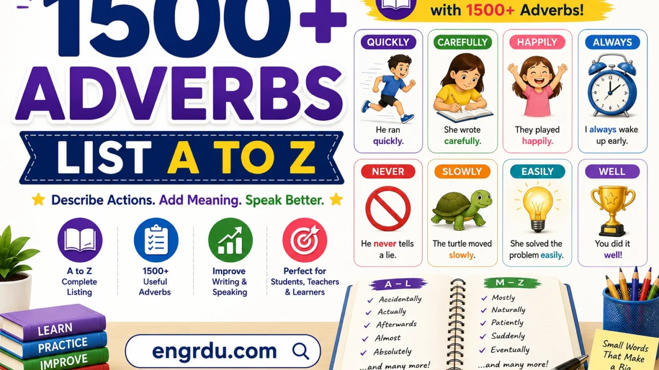 List of Adverbs in English
