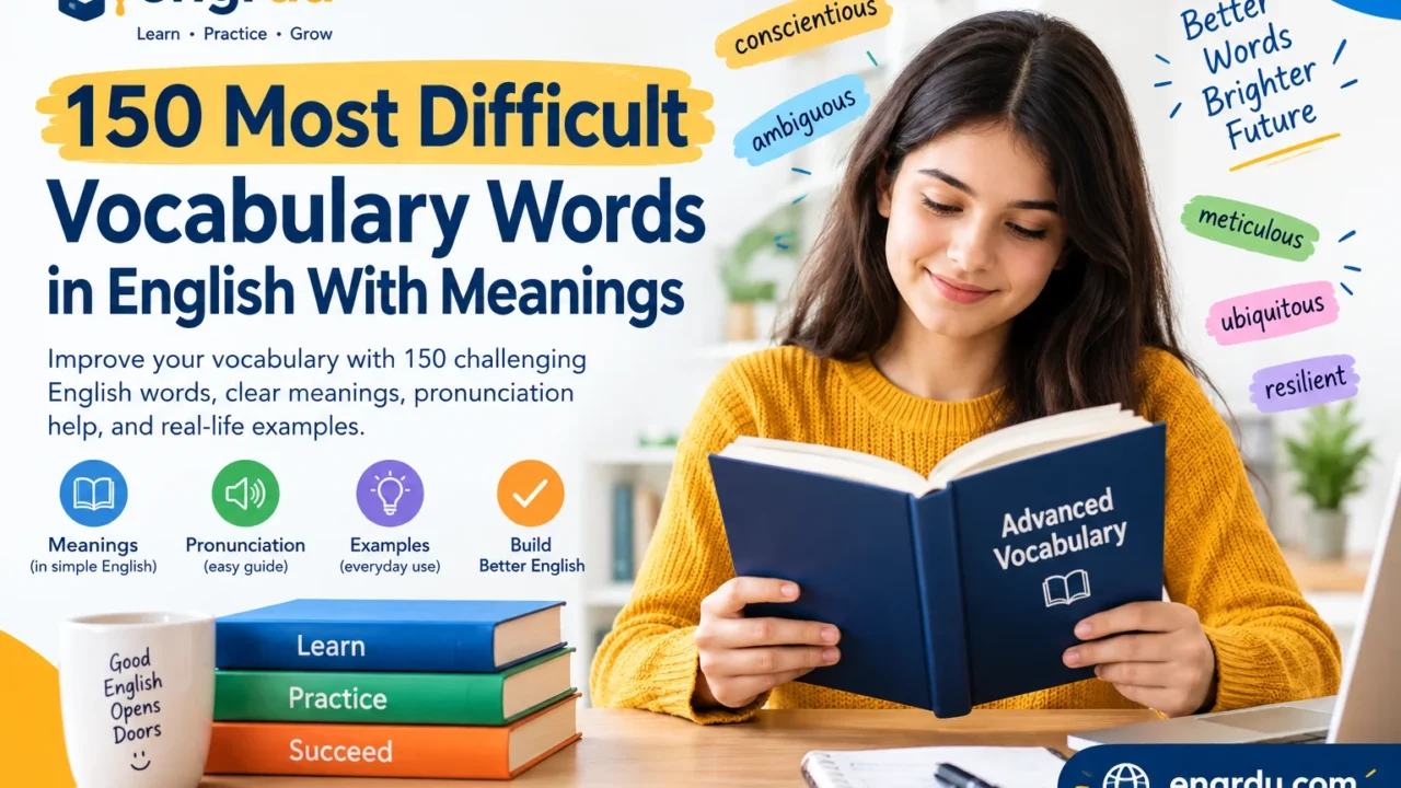 150 Most Difficult Vocabulary Words in English With Meanings